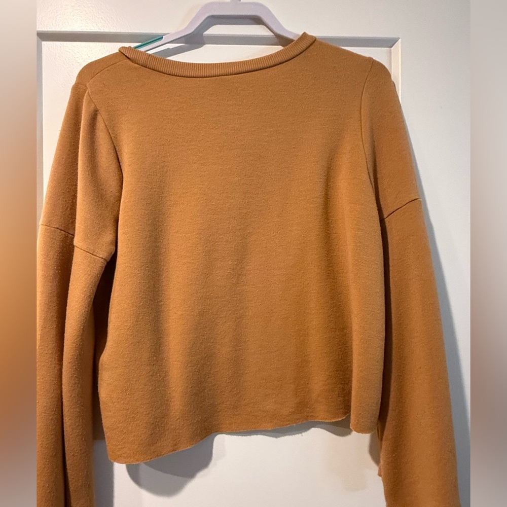 70s style bell sleeve top in Mustard